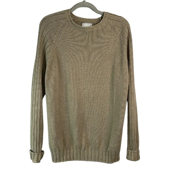 VINTAGE 80s North Forty Four Men’s Taupe Cotton Sweater Rib Sleeves Crewneck M - Picture 2 of 11